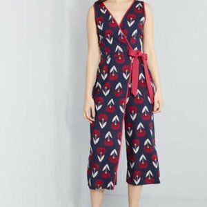 ModCloth Floral wrap jumpsuit size small